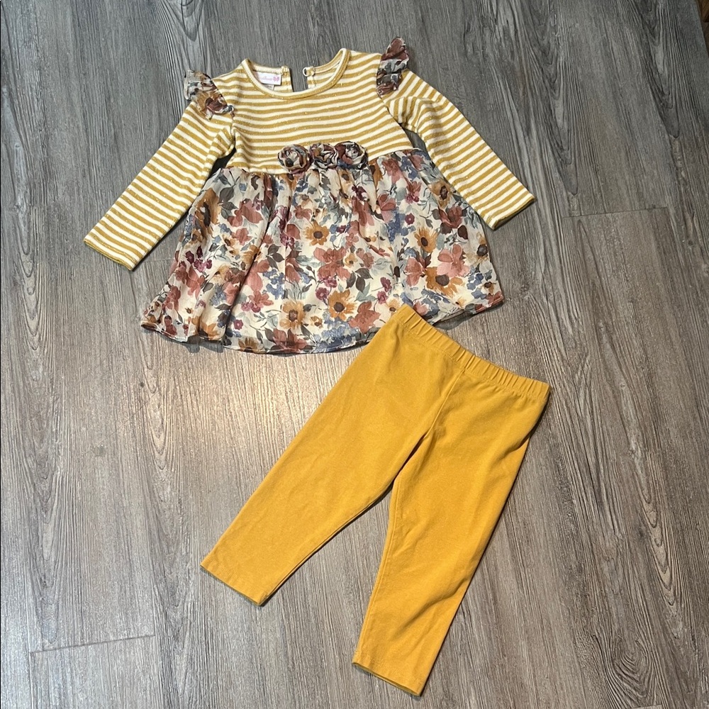 Bonnie Jean Mustard and White Striped Baby Top